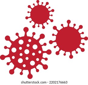 Vektorsymbol-Illustration des roten Covid-19-Virus