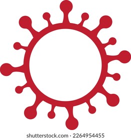 ilustración de icono vectorial del virus de color rojo	
