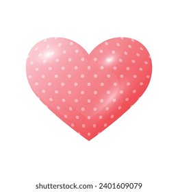 Vector icon illustration red heart with dot isolated on white background.