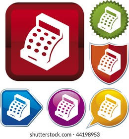 Ilustración de icono de Vector de registro sobre diversos Botones. Solo colores globales. CMYK. Fácil cambio de color y proporciones.