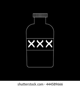 A vector icon illustration of a retro jug of moonshine alcohol. Moonshine liquor Jug. Distilled hard liquor Jug icon.