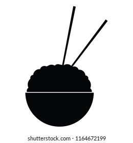 vector icon illustration of a rice bowl