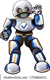 vector icon illustration robot say okey