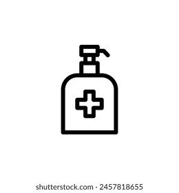 vector icon illustration of sanitizer, representing hygiene and protection against germs and viruses