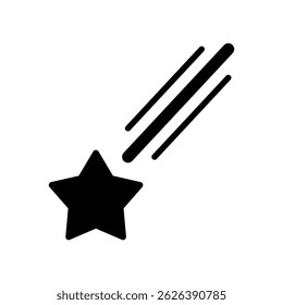 Vector icon illustration of a shooting star image.