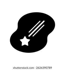 Vector icon illustration of a shooting star image.