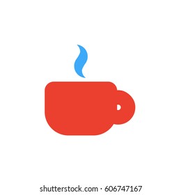 Vector icon or illustration showing cup of coffee or tea in material design style