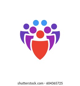 Vector icon or illustration showing group of people in material design style