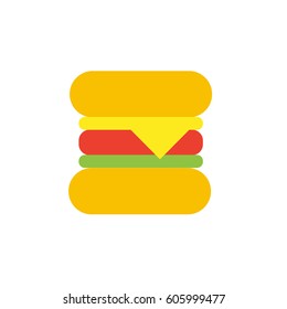 Vector icon or illustration showing hamburger in material design style