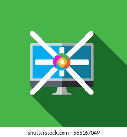 Vector icon or illustration showing internet advertise in flat design style