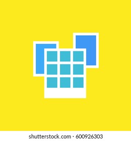 Vector icon or illustration showing office buildings in outline style