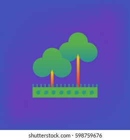 Vector icon or illustration showing park and outdoors in brutalism style