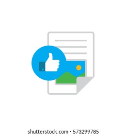 Vector icon or illustration showing text and image content in materail design style