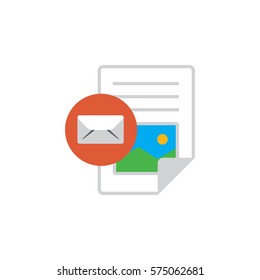 Vector icon or illustration showing text and image content in materail design style