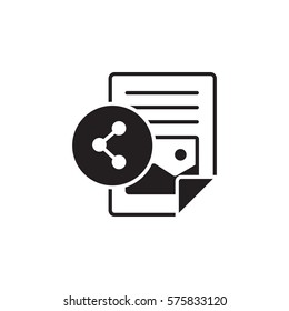 Vector icon or illustration showing text and image contentin one color style - Shutterstock ID 575833120