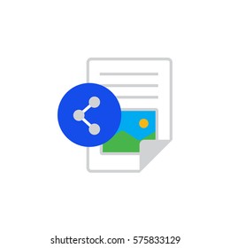 Vector icon or illustration showing text and image content in materail design style