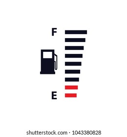 Vector icon illustration showing two types of fuel gauges, one digital and one analog