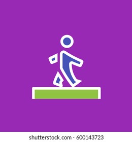 Vector icon or illustration showing walking human in outline style