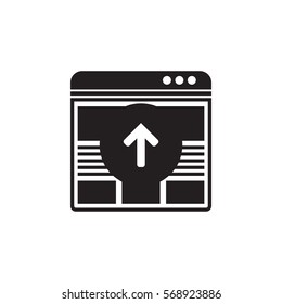 Vector icon or illustration showing web site seo ranking in one color style