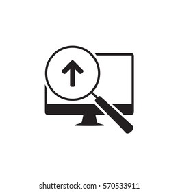 Vector icon or illustration showing web site seo ranking in flat design style