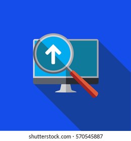 Vector icon or illustration showing web site seo ranking in flat design style