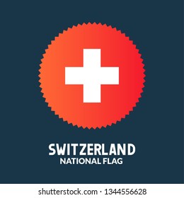 Vector icon, illustration, sign of round Swiss flag.