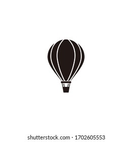 Vector icon illustration. Silhouette of hot air balloon. Air transport for travel. Isolated on white background logo design