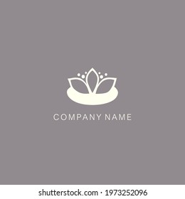 Vector icon illustration. Simple design template of the abstract water lily flower symbol.