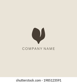 Vector icon illustration. Simple design template of the tulip flower symbol of softened form.