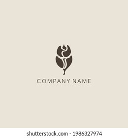 Vector icon illustration. Simple design template of the stylised tulip flower symbol.