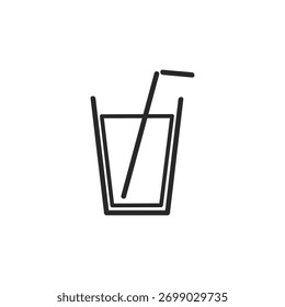 Ilustración de icono de Vector de un simple vaso de bebida