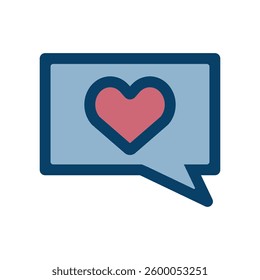 Vector icon illustration with a single heart symbol in the callout.