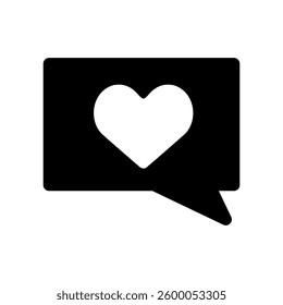 Vector icon illustration with a single heart symbol in the callout.