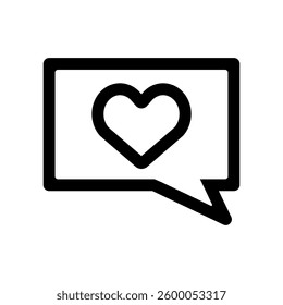 Vector icon illustration with a single heart symbol in the callout.