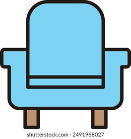 A vector icon illustration of a single-seater sofa