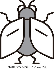 A vector icon illustration of a small fly 