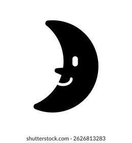 Vektorsymbol eines lächelnden Mondcharakters.