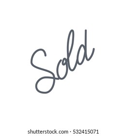 Vector icon or illustration with sold lettering word in outline style
