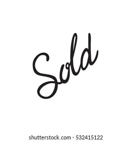 Vector icon or illustration with sold lettering word in black color