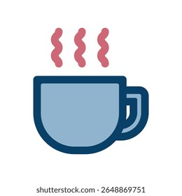 Vector icon illustration of a steaming hot drink image.