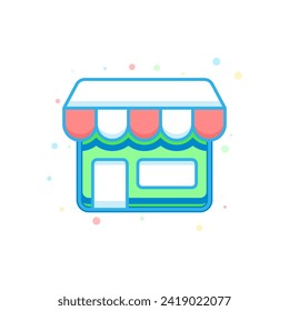 Ilustración vectorial de tienda, tienda, venta, negocio, ecommerce, mercado, construcción, casa, etc. Se puede utilizar para diversos diseños relacionados con las industrias minorista, de comercio electrónico y de negocios.