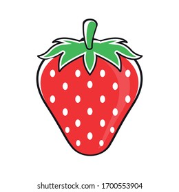 Vector icon illustration for a strawberry fruit.