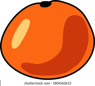 vector icon illustration with a tangerine