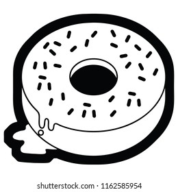 Vektorsymbol-Illustration einer leckeren Eis-Donut