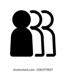 Vector icon illustration of three figures