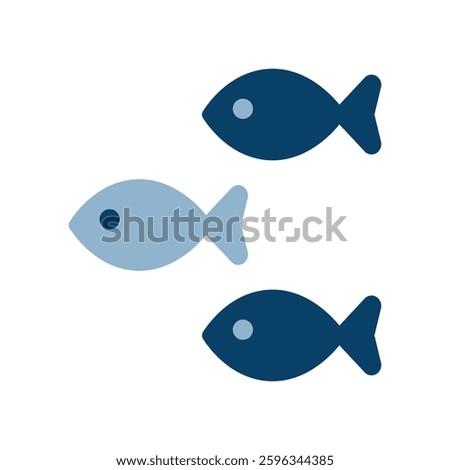 Vector icon illustration of three fishes