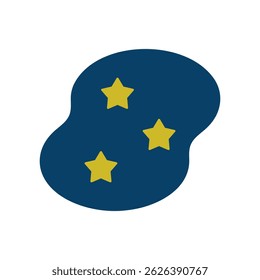 Ícone vetorial ilustração de três estrelas flutuando no céu.