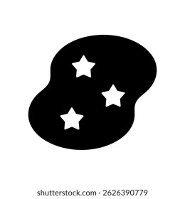 Vector icon illustration of three stars floating in the sky.