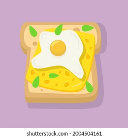 Vektorgrafik Toast mit Ei und Käse 