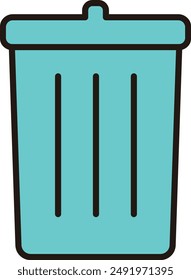 A vector icon illustration of a trash can